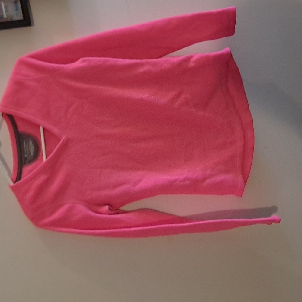 Hot pink soft v neck sweater